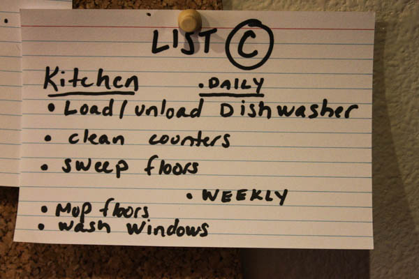 sample weekly chores, at thegrommom.com