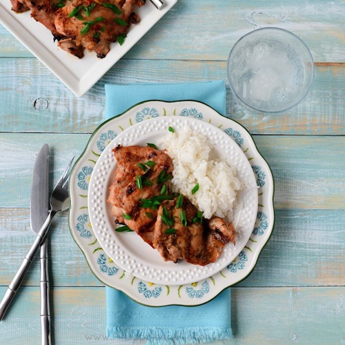 Sweet Hot Thai Style Grilled Chicken Thighs {Guest post from Pineapple and Coconut}